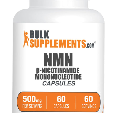 BulkSupplements.com NMN Capsules - Gluten Free, 1 Capsule per Serving (500mg), 60 Count