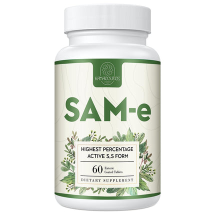 Kanacoufce 1100mg SAM-e (S-Adenosyl-L-Methionine), SAM e Supplement for Mood, Joint & Liver, Highest Concentration of Active S,S Form Same, Vegan, 60 Tablets, 60 Days Supply