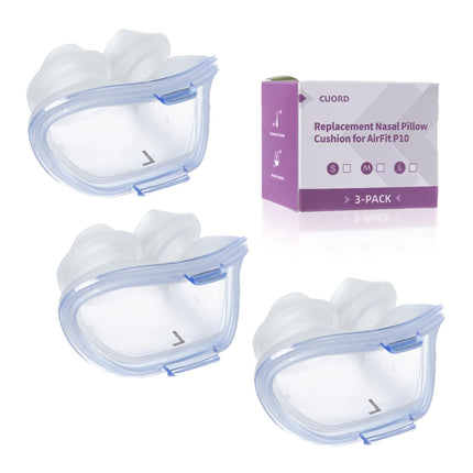 3 Packs Replacement Nasal Pillow Cushion for ResMed AirFit P10, Compatible with Original Airfit P10 Frame, Replacement Silicone CPAP Supplies, Reliable Seal & Lighter Weight, Large