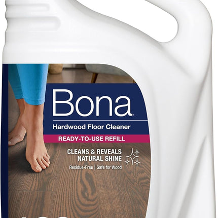 Bona Hardwood Floor Cleaner Refill - 128 fl oz - Unscented - Refill for Bona Spray Mops and Spray Bottles - Residue-Free Floor Cleaning Solution for Wood Floors