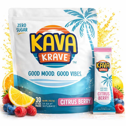 Kava Drink Mix – 30 Count (Pack of 2) Kava Kava Extract Powder Packets – Alcohol Replacement Drink with a Buzz – Natural Energy Booster, Mood Support & Stress Relief – Non-Alcoholic Social Beverage