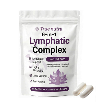 true nutra Lymphatic Complex，Lymphatic Complex，Natural Ingredients，60 Soft Capsules