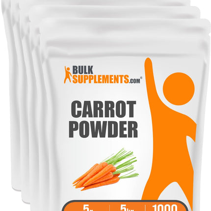 BulkSupplements.com Carrot Powder - Superfood Powder Supplement, Carrot Supplement - for Smoothies & Baking, Vegan & Gluten Free, 5g per Serving, 5kg (2.2 lbs) (Pack of 5)