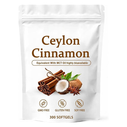 BELANO Noralife Ceylon Cinnamon Soft Gels,Ceylon Cinnamon Capsules,Highly Bioavailable Herbal Extracts, Gluten & Soy-Free，300 Softgels