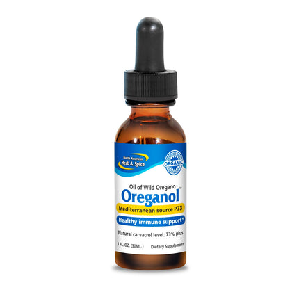 NORTH AMERICAN HERB & SPICE Oreganol - 1 fl. oz. - Unprocessed, Wild, Organic Oregano Oil - Mediterranean Source P73 - Non-GMO - 432 Servings