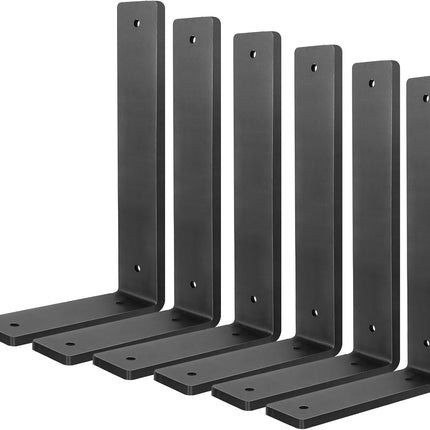 Heavy Duty Shelf Brackets 10 Inch, 6 Pack Floating Shelf Brackets, L Wall Shelf Bracket for DIY Decorative with Mounting Hardware