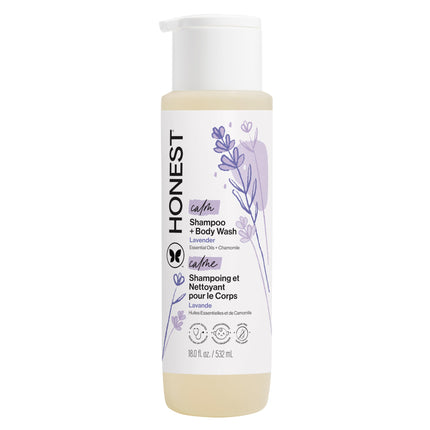The Honest Company Shampoo & Body Wash, Tear-Free, Lavender Calm, 18 fl oz