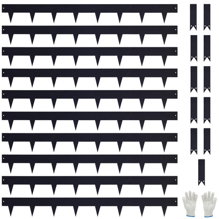 Pmango 10-Pack Galvanized Steel Landscape Lawn Edging 4.5 inch Height Black