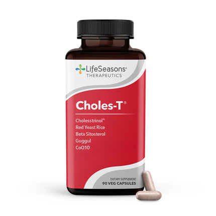 LifeSeasons Choles-T - Cholesterol Support Supplement - Supports Healthy Cholesterol Levels & Enhances Liver Function - Red Yeast Rice, CoQ10, Guggul & Phytosterols - 90 Capsules / 30-Day Supply