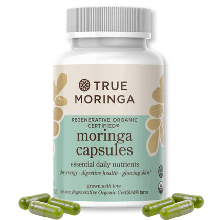 Organic Moringa Capsules | Regenerative Organic Certified® Oleifera Supplement | Nutrient-Dense Superfood for Energy, Immunity & Wellness | 60 Capsules