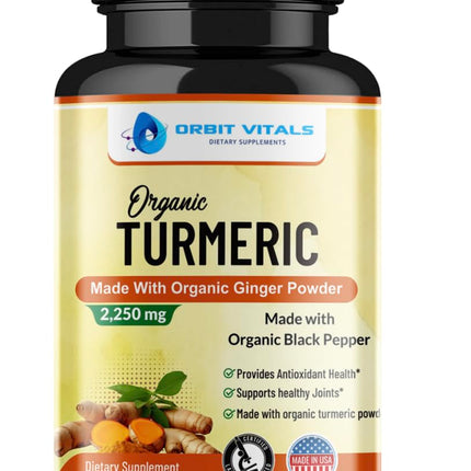 Turmeric Curcumin with Black Pepper & Ginger 2250mg - Ultra Potent Turmeric Supplement with 95% Curcuminoids & BioPerine for Joint Support, Enhanced Bioavailability, Immune Health - 90 Vegan Capsules