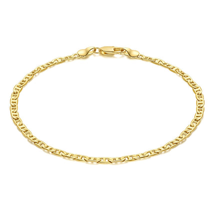 CISSIEPERAL Ankle Bracelets 14K Gold Ankle Bracelets for Women 3.6mm 9-11”