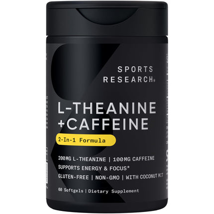 Sports Research­® L-Theanine + Caffeine Nootropic Supplement - 60 Softgels