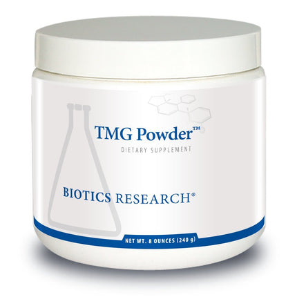 Biotics Research TMG Powder – Trimethylglycine. Betaine. Powdered Formula. Methyl Donor. Vascular Protection. Muscle Gain. Detoxification. Supports Healthy Homocysteine Levels Contains: 8 Oz (240g)