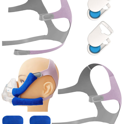 2 Packs F20 Replacement Headgear Compatible with F20 Full-face Mask, Include 4 Magnetic Clips+4 Headgear Straps (Small For Her)