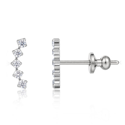Limerencia Hypoallergenic Titanium Stud Earrings with Sparkling CZ, Silver