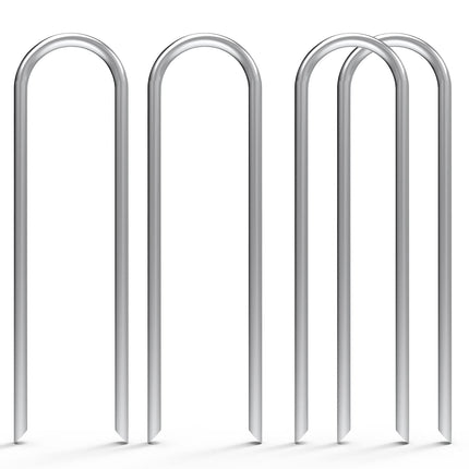 MySit 6 Inch 150 Pack U Shaped Galvanized Drip Irrigation Stakes 11 Gauge