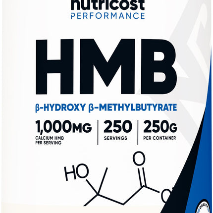 Nutricost HMB Powder (Beta-Hydroxy Beta-Methylbutyrate) 250 Grams - Gluten Free & Non-GMO