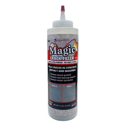 Gray 1.4 LB Magic Crack Filler Bottle - Easy, No-Mess Crack Repair for Concrete, Masonry & Asphalt - Durable & Weather-Resistant