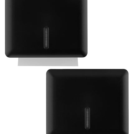 Multifold Paper Towel Dispenser Wall Mount (Black, 2-Pack), Folded Hand Towel Dispenser for Bathroom/Restroom, Commercial Paper Towel Holder, Trifold Paper Towels Dispenser by EnBath