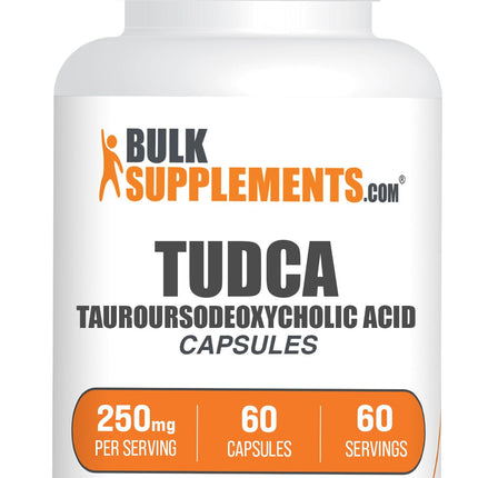 BulkSupplements.com TUDCA Capsules - TUDCA Supplement, Tauroursodeoxycholic Acid, TUDCA 250mg for Liver Support - Gluten Free, 1 Capsule per Serving, 60 Capsules (Pack of 1)