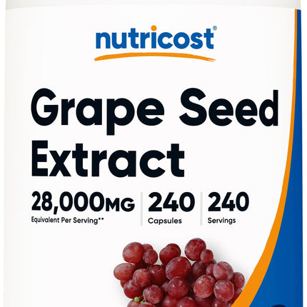 Nutricost Grape Seed Extract 240 Capsules for 240 Servings Per Bottle - GMO Free and Gluten Free, Vegetarian Friendly
