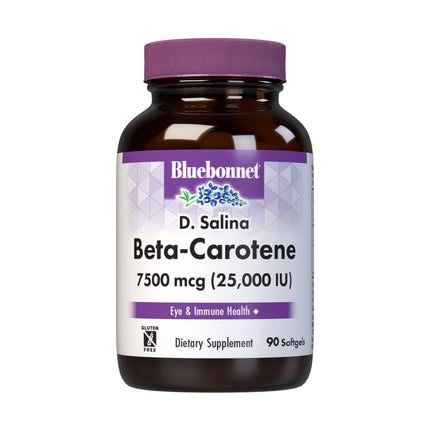 BlueBonnet Mixed Beta-Carotene 25,000 IU (7500 mcg) Eye Vitamins - Vitamin A Supplement D. Salina Algae Beta-Carotene, Lutein & Zeaxanthin for Eye Health & Immune Support - Gluten-Free - 90 Softgels