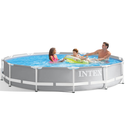 INTEX 26710EH Prism Frame Premium Above Ground Swimming Pool: 12ft x 30in – SuperTough Puncture Resistant – Rust Resistant – Easy Assemble – 1718 Gallon Capacity – Pool Only