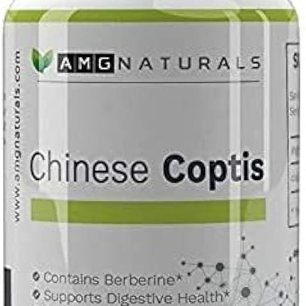 Chinese Coptis (coptis chinensis) - No Binder, No fillers - Potent Whole Herb Huang Lian Su - Goldthread 550mg Berberine Coptisine - Packaging May Vary