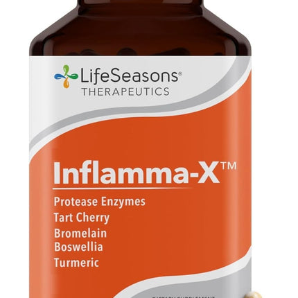 LifeSeasons Inflamma-X Joint & Tissue Support Supplement – Supports Muscle Comfort, Recovery & Flexibility – Herbal Formula with Turmeric, Bromlein, Protease – 120 Capsules
