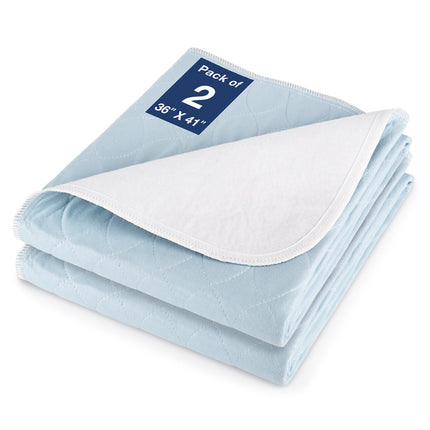 SOLOSHINE 2 Packs Reusable Incontinence Bed Pad, 41" x 36" Inch Washable Pee Pads, Waterproof Bed Pad & Pet Pad, Perfect for Kids, Adults, The Elderly and Pets