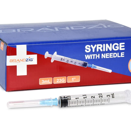 3ml Syringe with Needle - 23G, 1" Needle 50-Pack