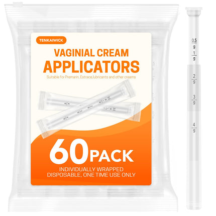 TENKAIWICK Vaginal Suppository Applicator 60Pk, Individually Wrapped, Soft Tip