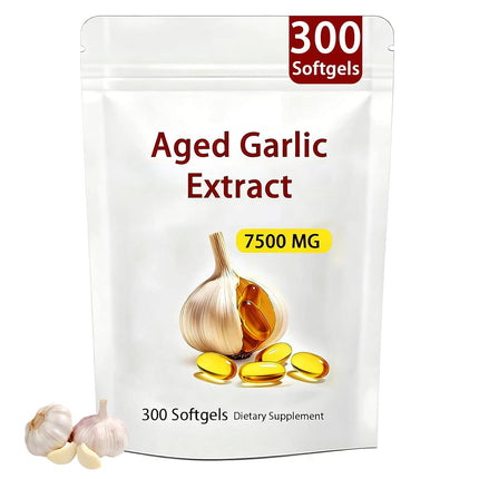 Elare Aged Garlic Extract, 300 Count 7500mg Odorless Organic Garlic Supplement for Heart & Immune Support, 2 Years Aged Garlic Extract, Vegetarian, Non-GMO, All-Natural, Antioxidant Wellness (1)