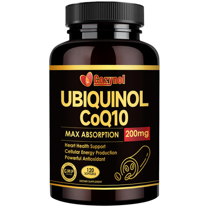 Ubiquinol CoQ10 200mg Softgels, High Absorption Coenzyme Q10 Support Heart Health & Energy-Production Powerful-Antioxidant, 120 Counts