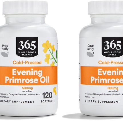 Whole Foods Market, Evening Primrose Oil 500Mg, 120 Softgels (Pack of 2)