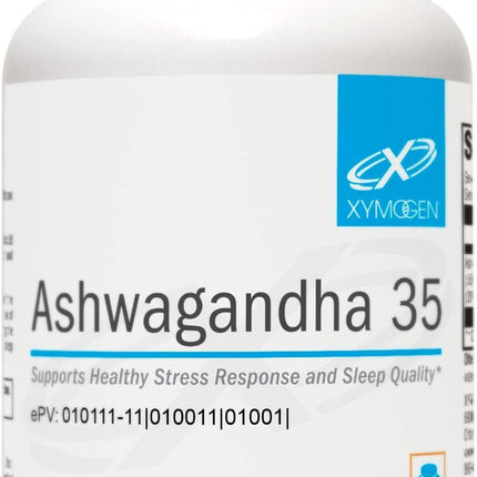 XYMOGEN Ashwagandha 35 - Shoden Ashwagandha Adaptogen Support - Aids Healthy Stress Response & Sleep Quality - Vegetarian, Gluten-Free & Soy-Free - 60 Capsules