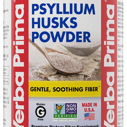 Yerba Prima Psyllium Husk Powder - 24 oz - Fine Ground, Unflavored, Sugar Free - Natural Fiber Supplement - Also for Baking - Contains Both Soluble & Insoluble Bulk for Regularity Support