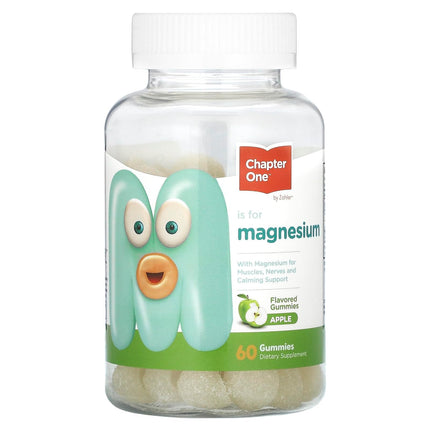 Zahler Chapter One Magnesium Gummies - Supports Calm for Kids - Chewable Magnesium Supplement Gummies to Support Muscle Function - Kosher, Dairy-Free & Gluten-Free - Apple, 60 Count