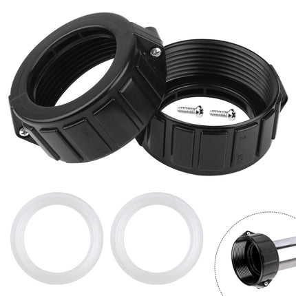 UASAM 2" Spa Hot Tub Heater Split Nut Unions with Screws & Heater Gasket, Split Nut for Hot Tub and Spa Replacement Part, Suitable for 2-inch Heater Assemblies - 2 Pack