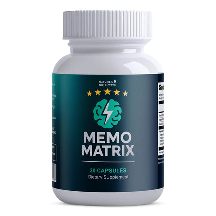 Nature’s NutriWave MemoMatrix – Daily Vitamin B1, B6, B12& Botanical Supplement with Bacopa, Rhodiola, Huperzia, L-Tyrosine & B-Vitamin Blend – Non-GMO Formula – 30 Capsules, 1 Month Supply