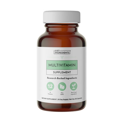 JUST INGREDIENTS Multivitamin Supplement - Plant-Based, Vegetarian Capsules, Muscle Growth, Immune Support - 60 Capsules