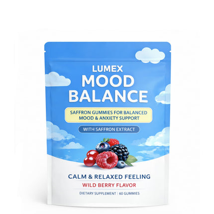 Purebite Lumex-Mood Balance Saffron Gummies | Vegan, Sugar-Free, 60 Count