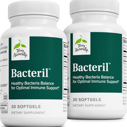 Terry Naturally Bacteril - Intestinal Support Supplement with Clove, Cinnamon, Thyme & Oregano - Immune Support Supplement with Antioxidant Support - Intestinal Support - 30 Softgels (Pack of 2)