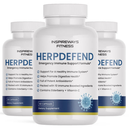 Fitness InspireWays HerpDefend Ultra Strength Advanced Daily Immune Support Formula (180 Capsules)