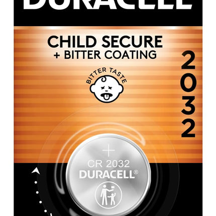 Duracell 2032 Lithium Battery, 1 Count Pack (Pack of 1) Child Safety Features, Compatible with Apple AirTag, Key Fob, Tea Light Candles and other devices, CR2032 Battery, Lithium Coin Battery