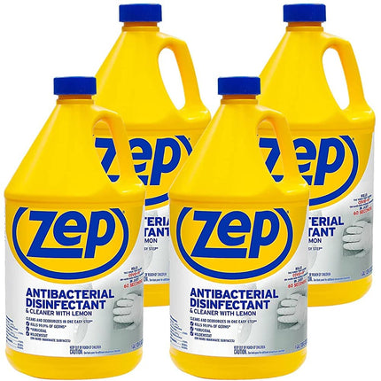 Zep Antibacterial Disinfectant Cleaner with Lemon Gallon (4 Pack)
