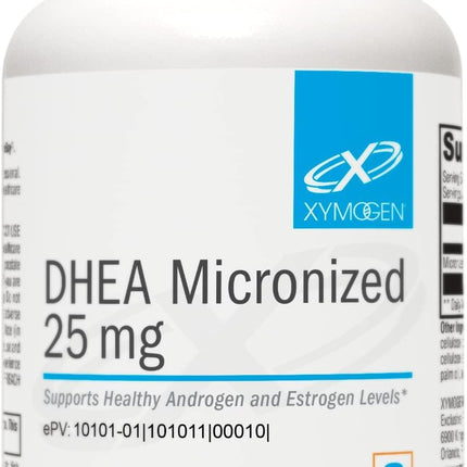 XYMOGEN DHEA Micronized - 25 mg Dehydroepiandrosterone - Androgen and Estrogen Support - Gluten-Free, Soy Free & Dairy Free - 60 Tablets