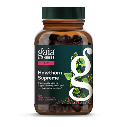 Gaia Herbs Hawthorn Supreme - Hawthorn Berry Supplement - with Herbs Traditionally Used to Support Heart Health* - 120 Vegan Liquid Phyto-Caps (120 Servings)