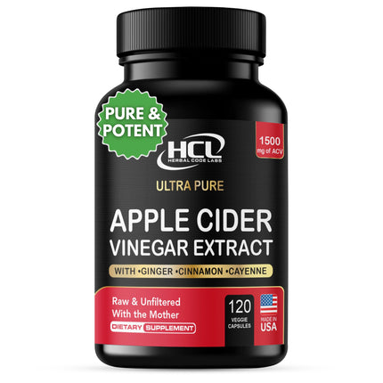 Apple Cider Vinegar Capsules 1500 mg Extract with the Mother - Extra Strength Raw Apple Cider Pills w Ginger Cayenne Cinnamon - Natural Detox Potent Digestion Cleansing System ACV Supplement
